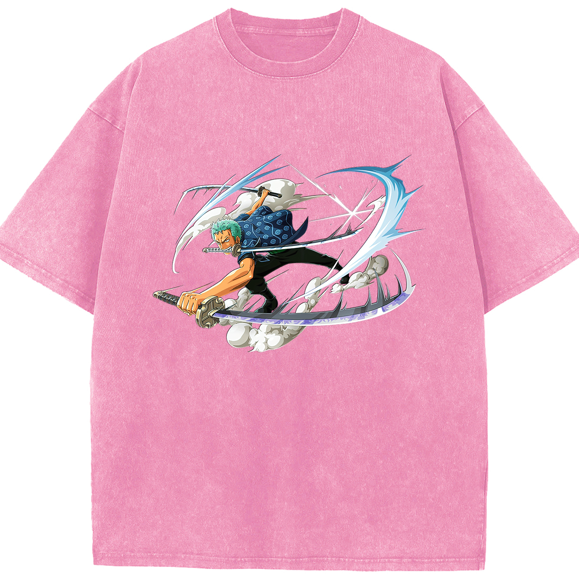 ワンピース ロロノア・ゾロ ONE PIECE Roronoa Zoro 綿100% ヴィンテージ風 半袖Tシャツ（フロントプリント）